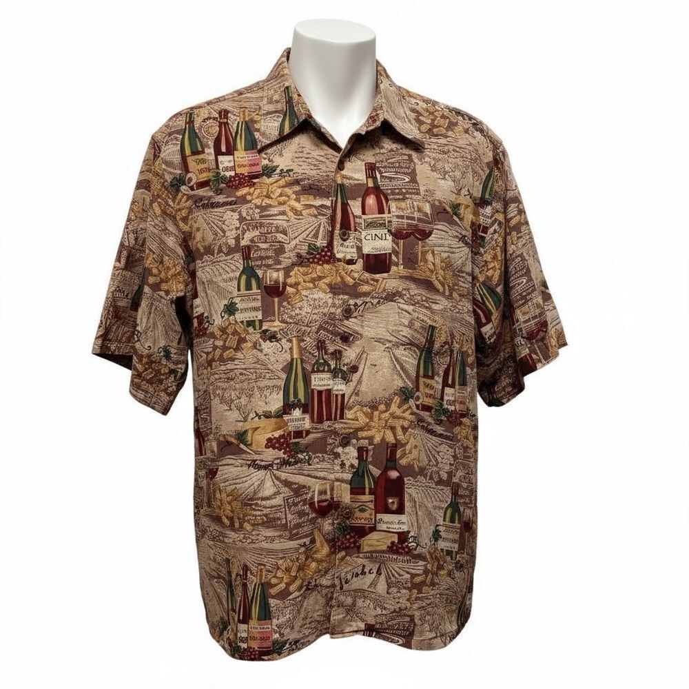 Reyn Spooner Wine Vineyard Novelty Print Button Down Shirt